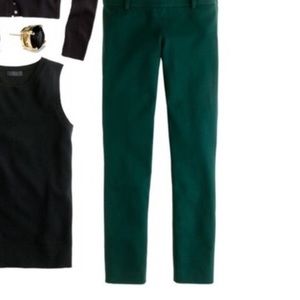 Ellen Tracy Gold Zip Emerald Green Ankle Pants